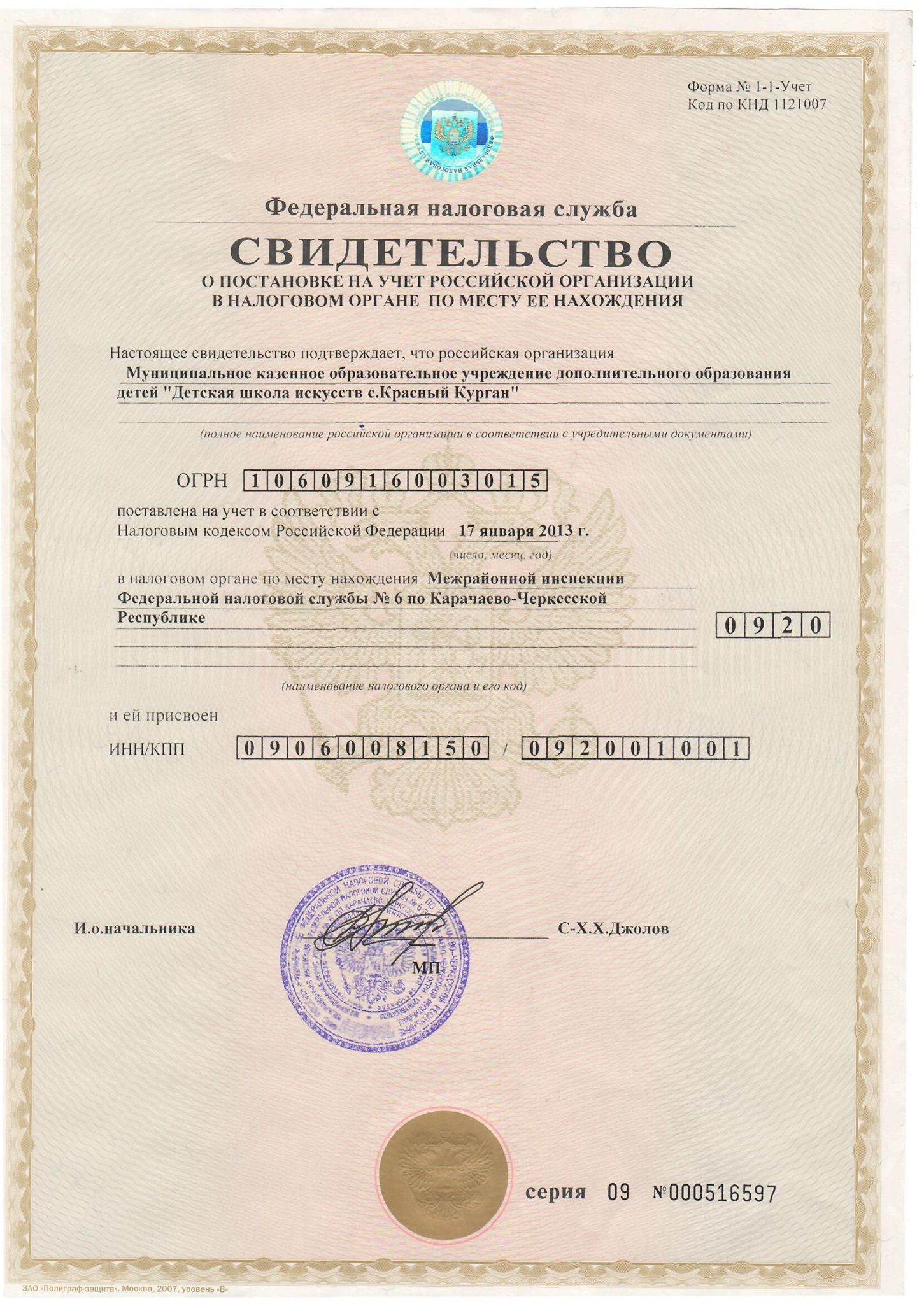 Как выглядит инн ооо